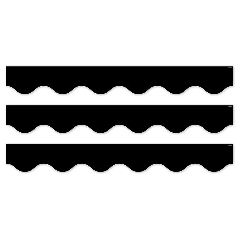 Creative Teaching Press Core Decor EZ Border, 3" x 2', Black Wavy, 24/Pack, 3 Packs/Bundle (CTP11061-3)