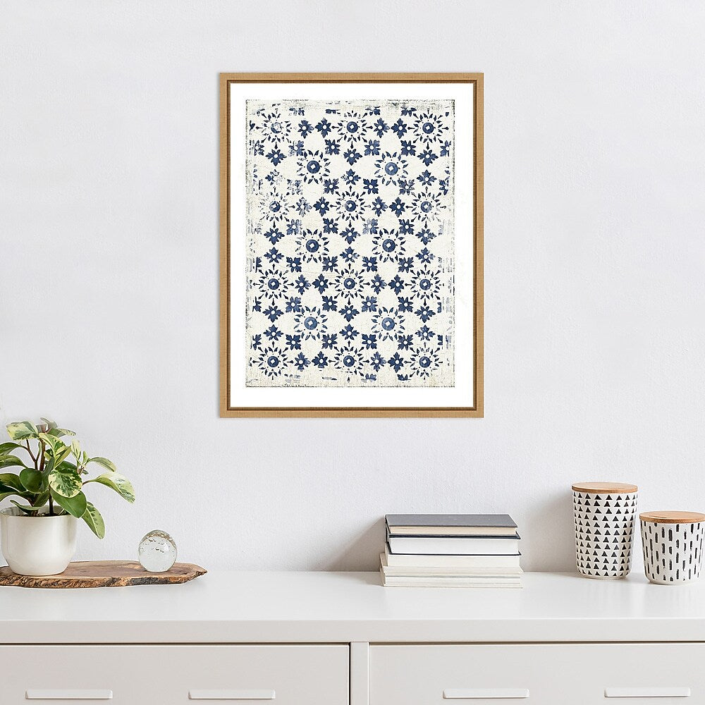 Amanti Art Navy Geo III by Aimee Wilson Framed Canvas Wall Art Print, 18" x 24" (A42674833697)