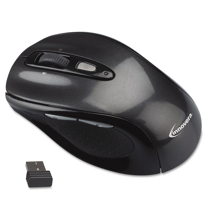 Innovera Wireless Ambidextrous Optical USB Mouse, Gray/Black (IVR61025)