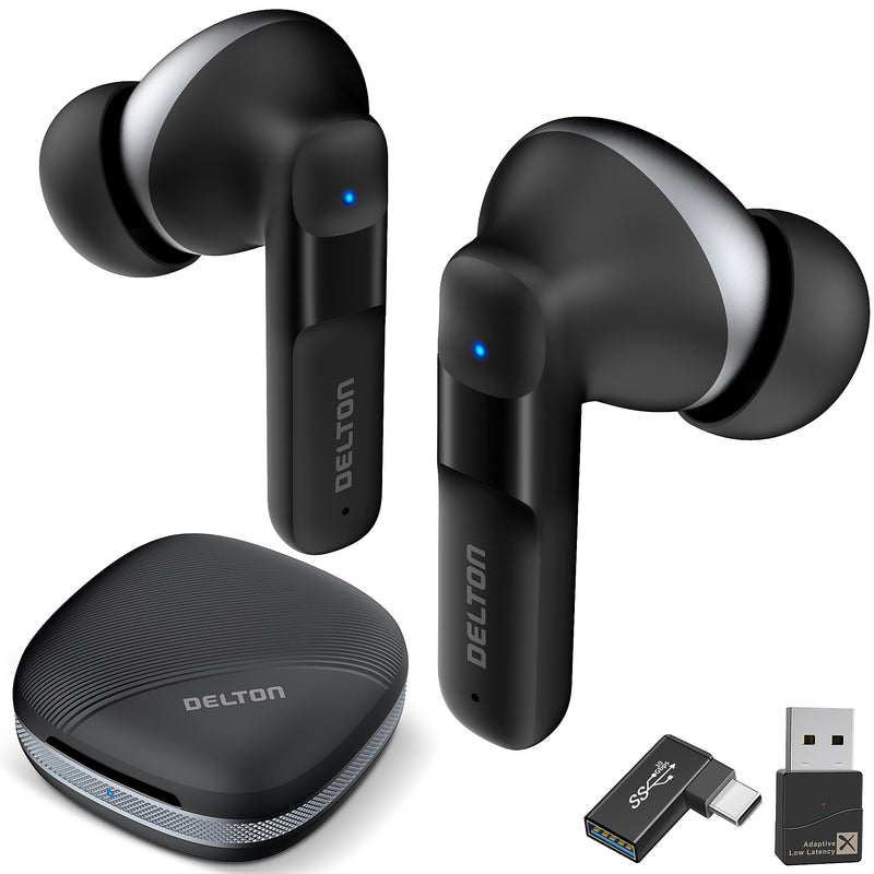 Delton T50 True Wireless Noise Canceling Bluetooth Computer Earbud Headset, Black (DBHT50)