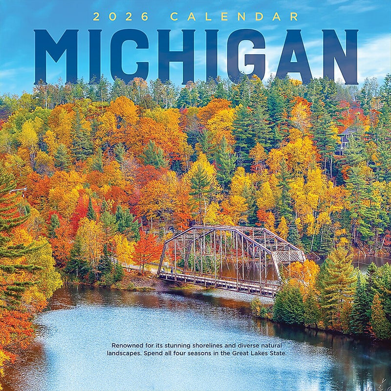 2026 TF Publishing Michigan 12" x 12" Monthly Wall Calendar (26-1039)