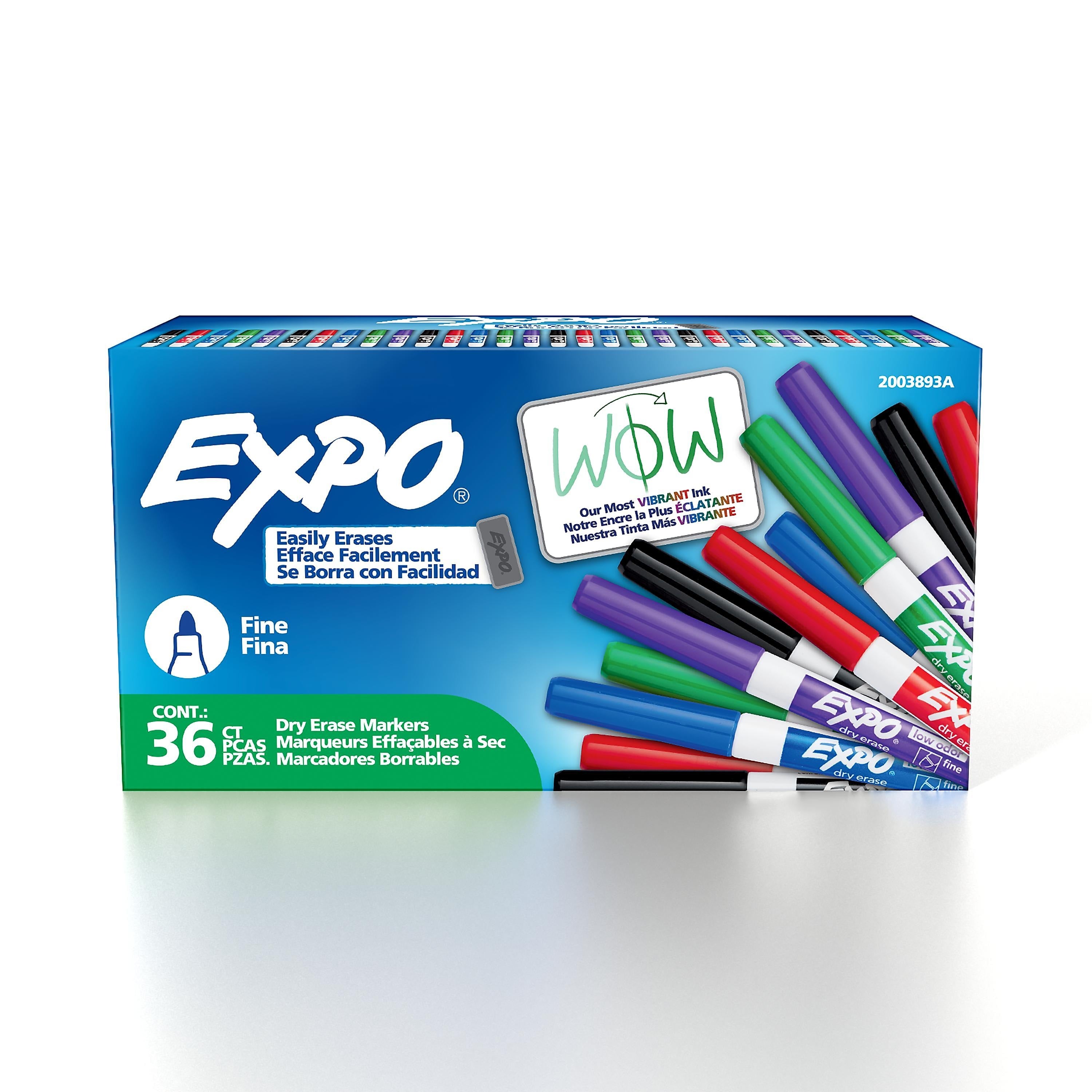 Expo Dry Erase Markers, Fine Tip, Assorted Colors, 36/Pack (2003893)