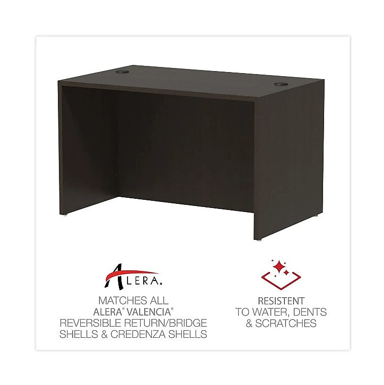 Alera Valencia Series Straight Front Desk Shell, 47 1/4w X 29 1/2d X 29 1/2h, Espresso