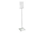 Azar Sign Holder, 12" x 56.5", Vertical, Freestanding, Clear/Silver, Acrylic (300863)