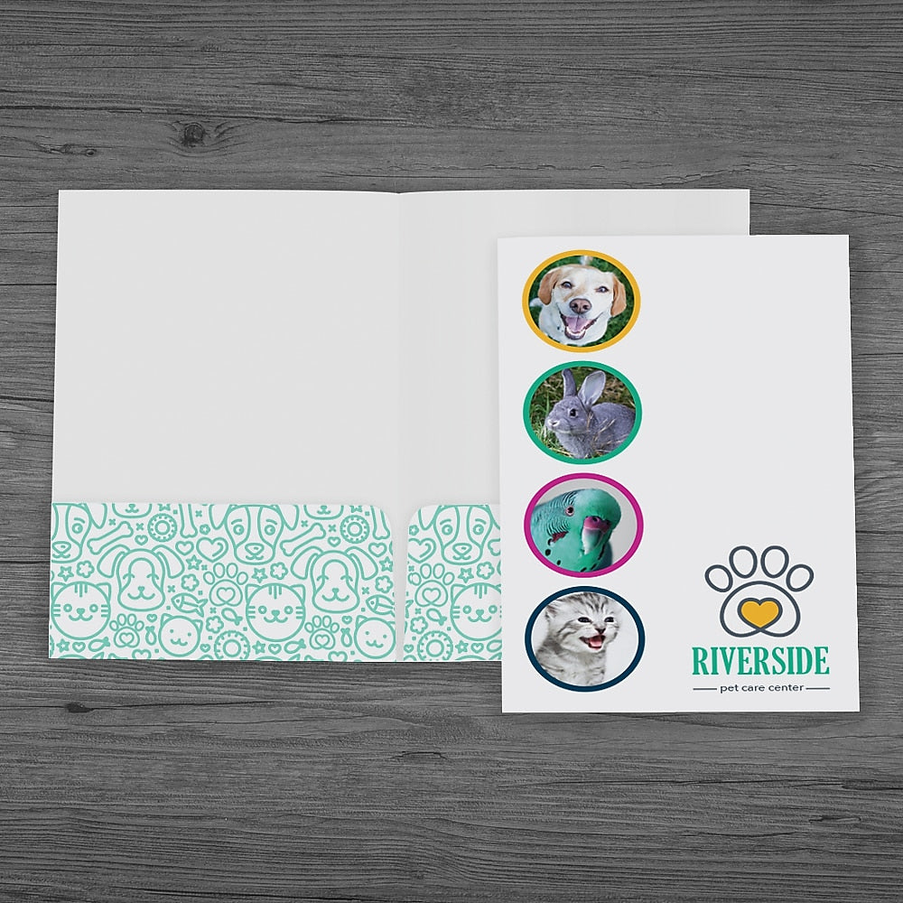 Full Color Standard 2 Pocket Custom Presentation Folder, 250/Box
