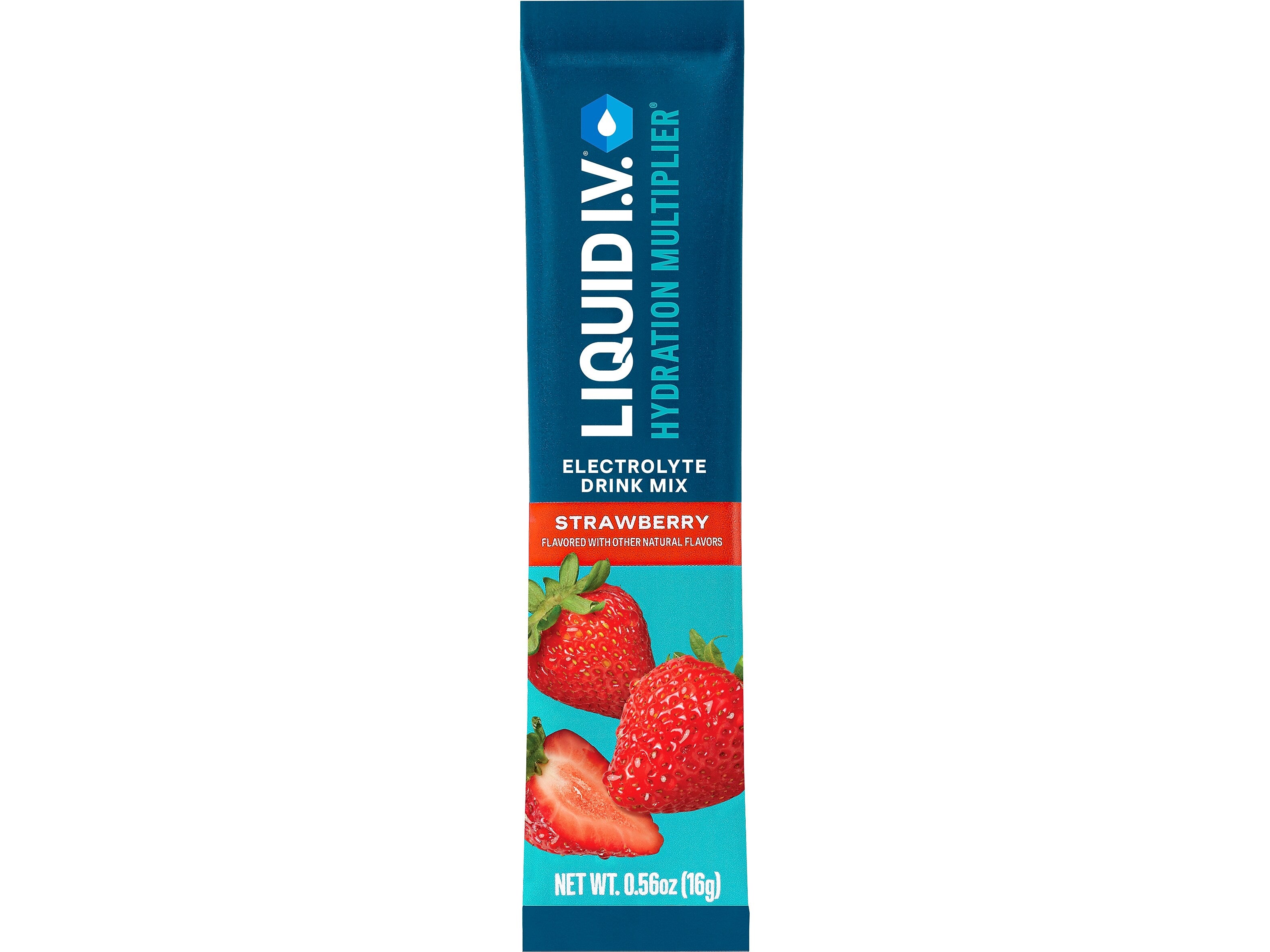 LIQUID I.V. Hydration Multiplier Strawberry Electrolyte Powder Drink Mix, 0.56 oz., 15 Sticks/Pack (LVM-1502)