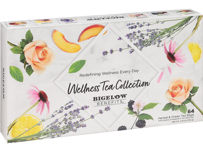 Bigelow Benefits Wellness Caffeinated Assorted Tea Bags, 64/Box (54568)