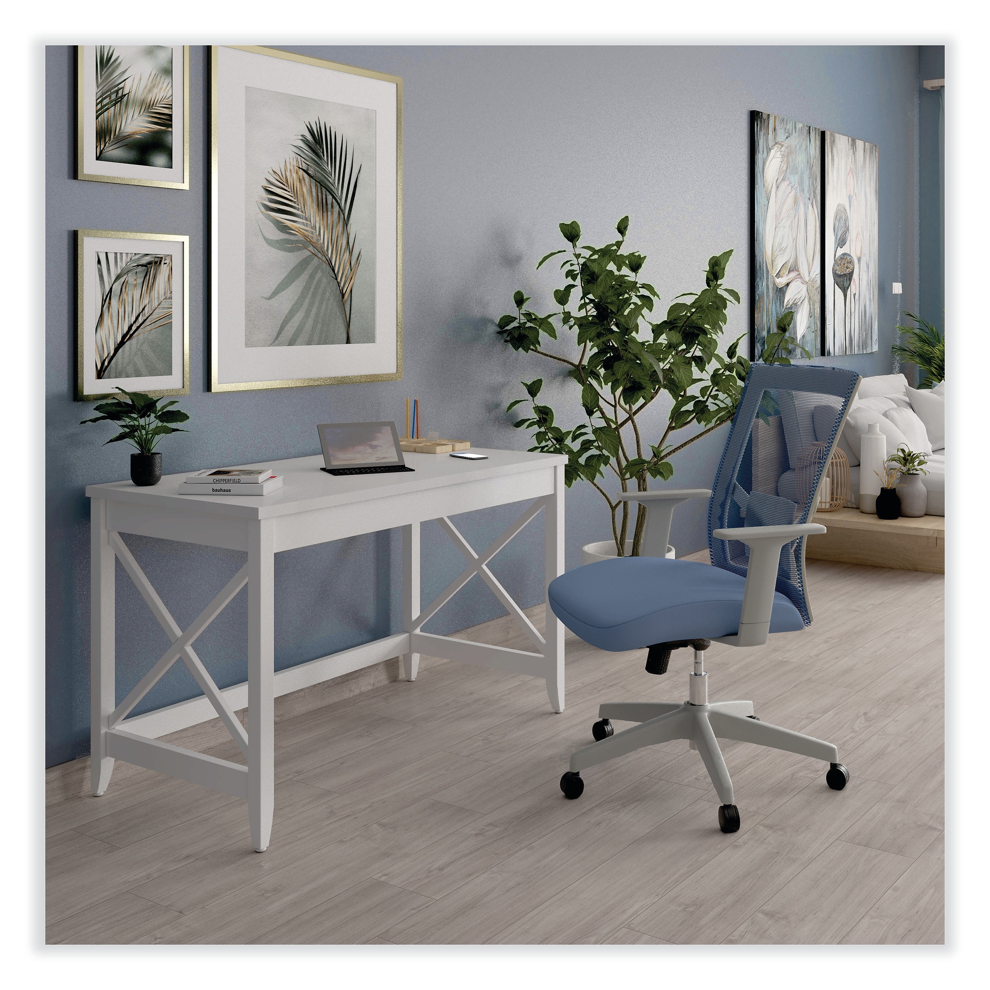 Alera Fixed Arm Fabric Task Chair, Seafoam Blue (ALEWS42B77)