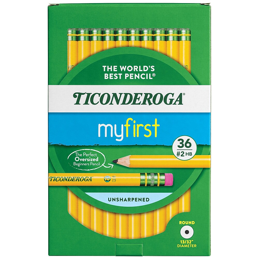 Ticonderoga Wooden Pencil, 0.7mm, #2 Medium Lead, 3 Dozen (DIX33336)