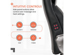 Sharper Image S-600 Active Lumbar Heated Ergonomic Bonded Leather Swivel Executive Massage Chair, Black (60098-BLK)