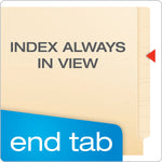 Pendaflex Recycled End Tab File Folder, Straight Cut, Left Position, Letter Size, Manila, 50/Box (H10U1)