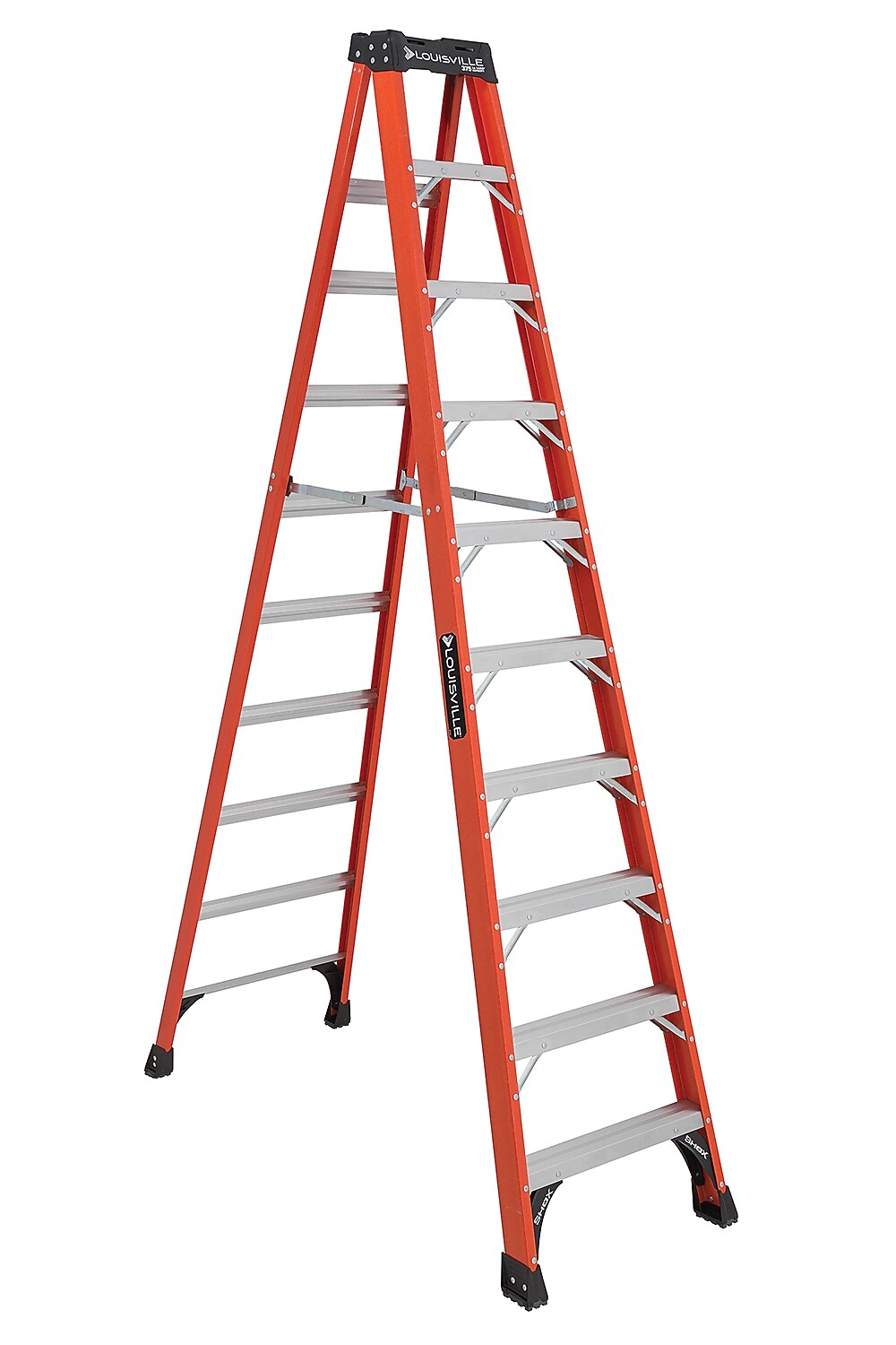 Louisville Ladder 10' Fiberglass Twin Step Ladder, 375 lbs. Capacity (FS1410HD)