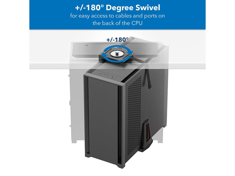 Mount-It! Deluxe Steel CPU Mount with Sliding Track, Matte Black (MI-7172)