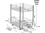 Household Essentials Glidez Steel Two-Tier Storage Organizer, SIlver (25310-1)