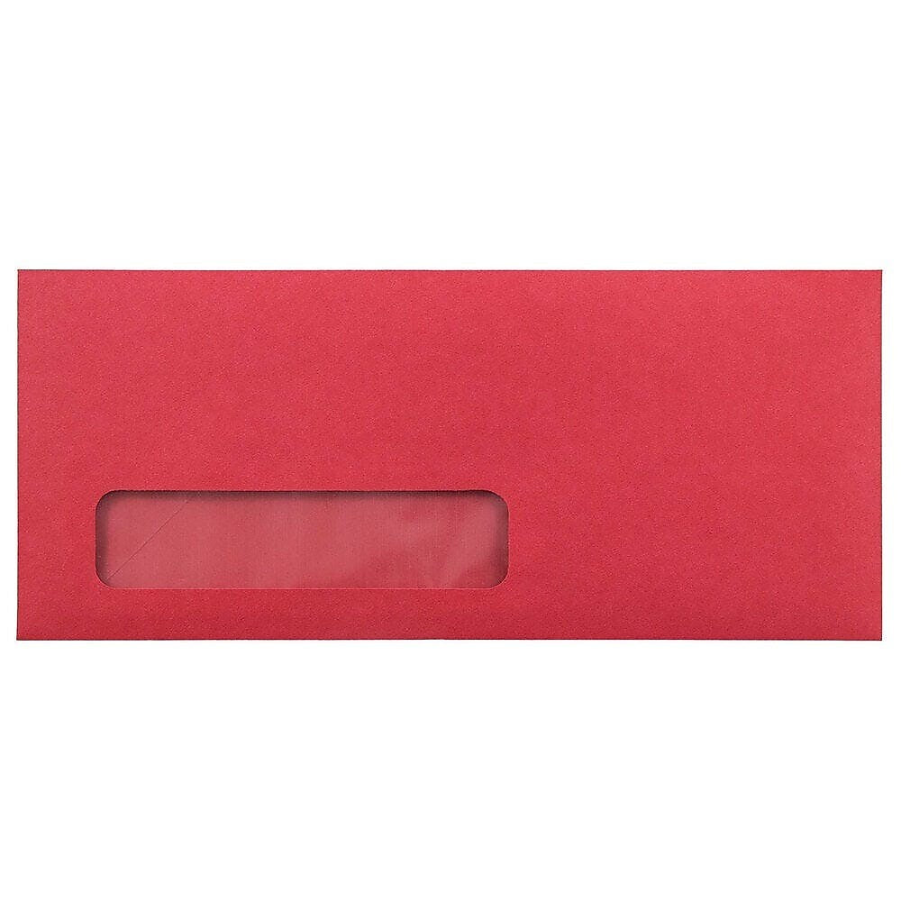 JAM Paper #10 Envelopes, 4 1/8" x 9 1/2", Red, 100/Pack (1531052d)