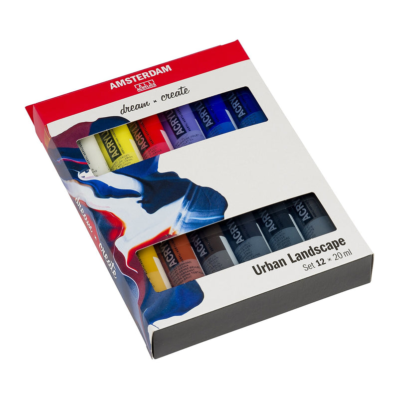 Amsterdam Urban Landscape Acrylic Paint, Assorted Colors, 12/Pack (AMS17820603)