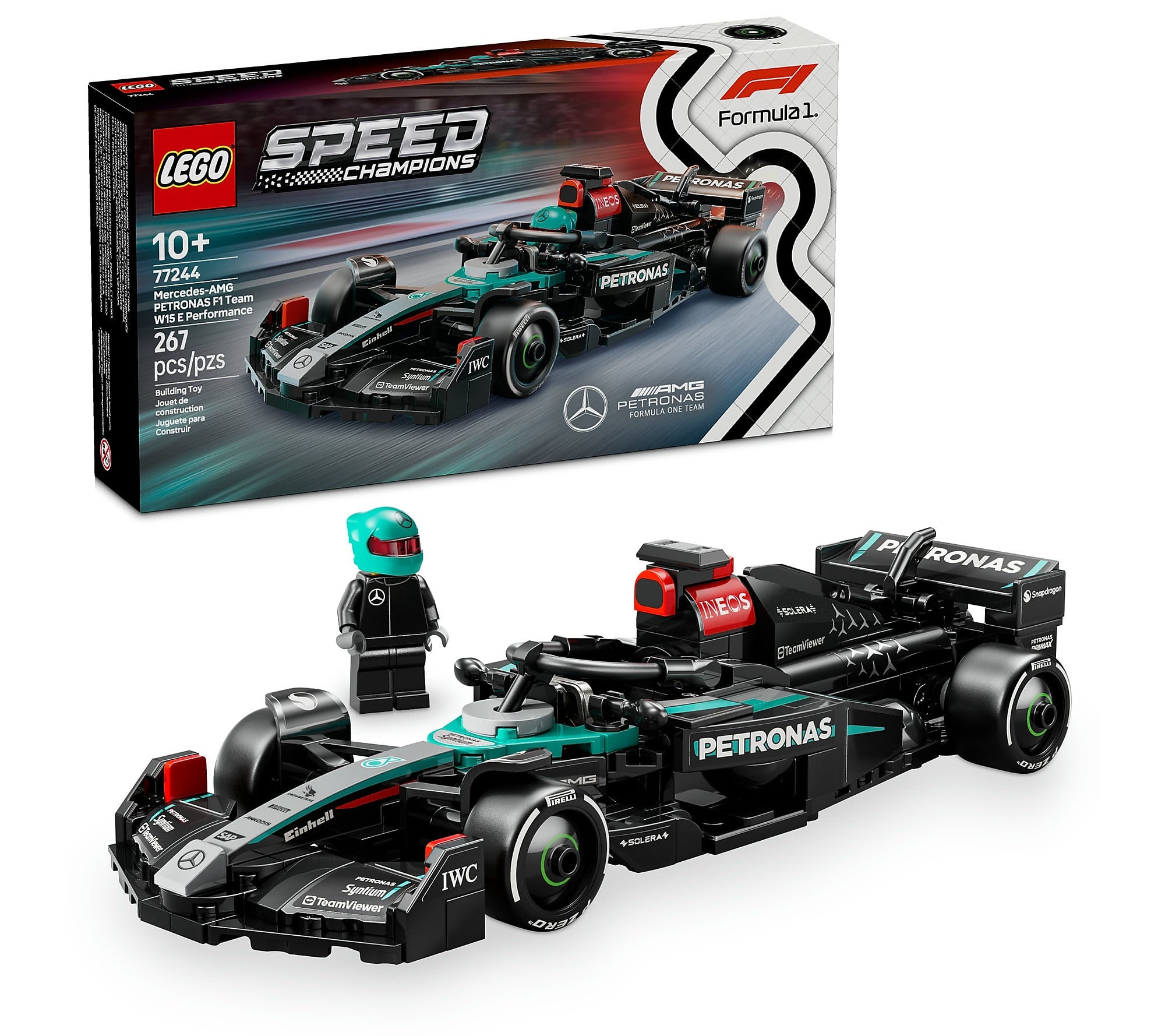 LEGO Speed Champions Mercedes-AMG F1 W15 Race Car, 267 Pieces (77244)