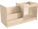Flash Furniture Bright Beginnings Book Display with Transparent Storage Bin, 16"H x 31.5"W x 13"D, Brown (MK-KE20789-GG)