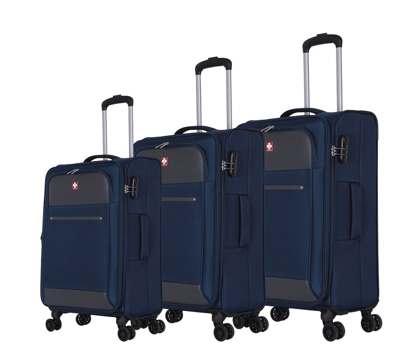 TUCCI Hardside Spinner Carry-On Luggage Set, TSA Checkpoint Friendly, Navy Blue, 3/Set (SW0001-03PC-NBLU)