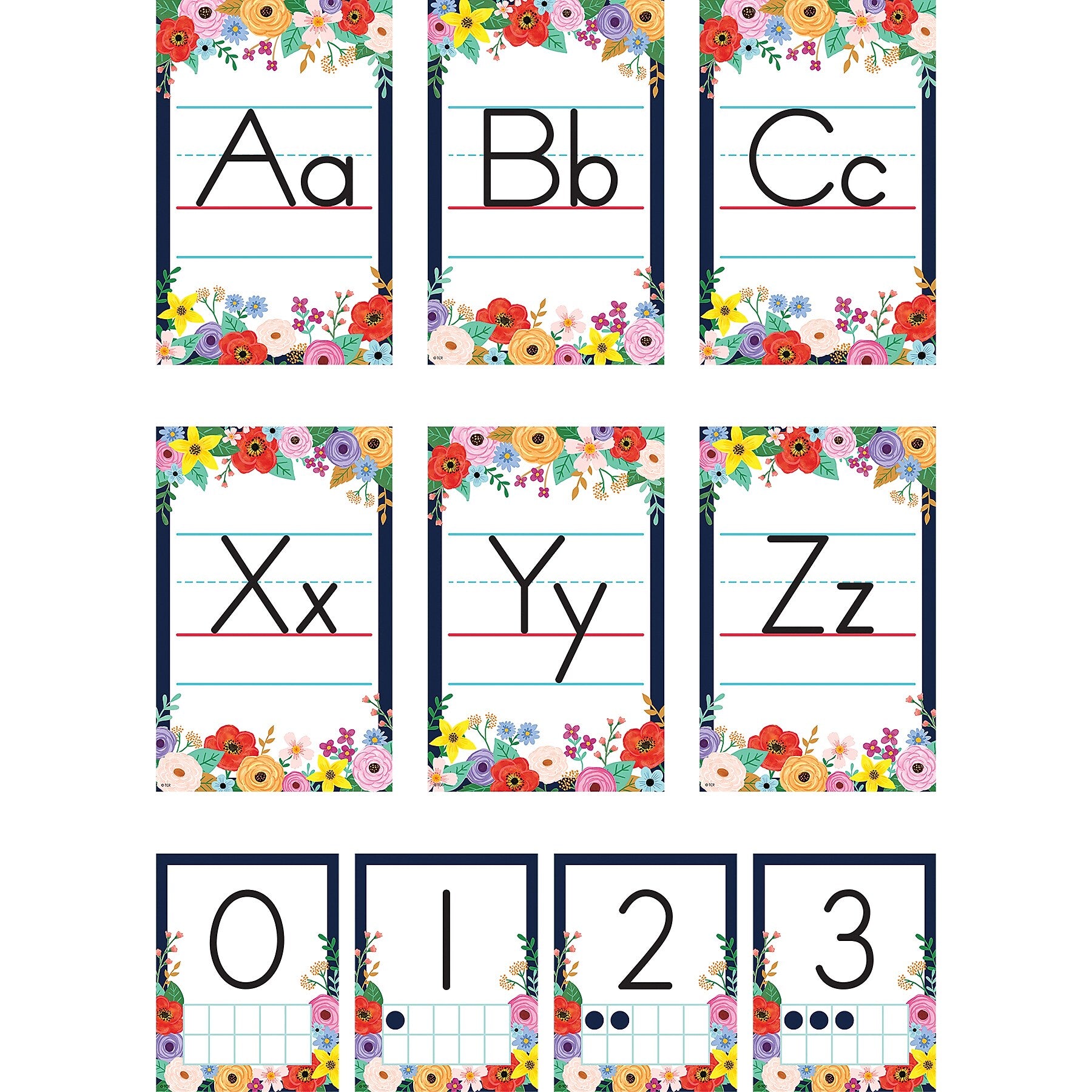 Teacher Created Resources Wildflowers Alphabet Bulletin Board Set, 37/Set (TCR6818)