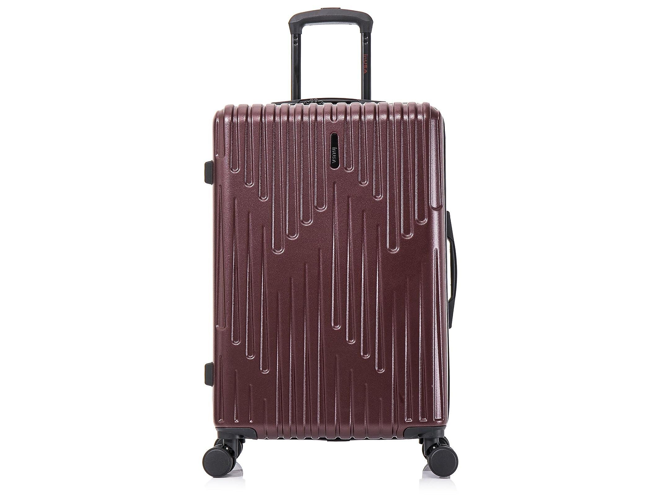 InUSA Drip 24" Hardside Suitcase, 4-Wheeled Spinner, TSA Checkpoint Friendly, Wine (IUDRI00M-WIN)