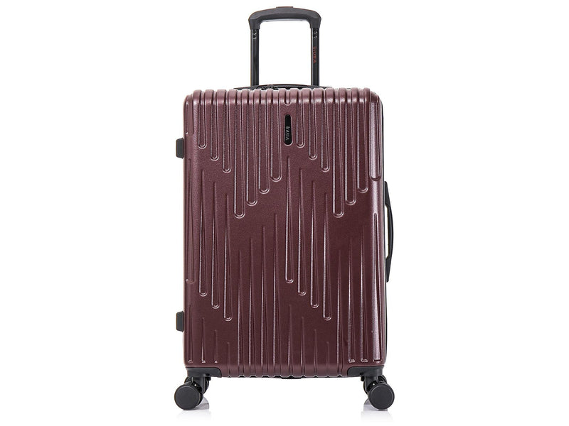 InUSA Drip 24" Hardside Suitcase, 4-Wheeled Spinner, TSA Checkpoint Friendly, Wine (IUDRI00M-WIN)