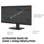 ViewSonic 34" 100Hz LCD Monitor, Black (VG3456A)