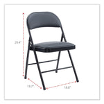 Alera Leather Office Folding Chair, Black, 4/Carton (ALECA9416)