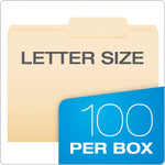 Pendaflex Heavy Duty File Folder, 1-Tab, Letter Size, Manila, 100/Box (R752 2/5 RC)