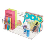 iDESIGN 2-Compartment Plastic Desk Organizer, Clear, 2 Piece (29187M2)