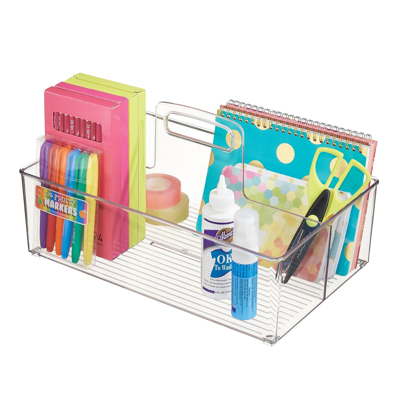 iDESIGN 2-Compartment Plastic Desk Organizer, Clear, 2 Piece (29187M2)
