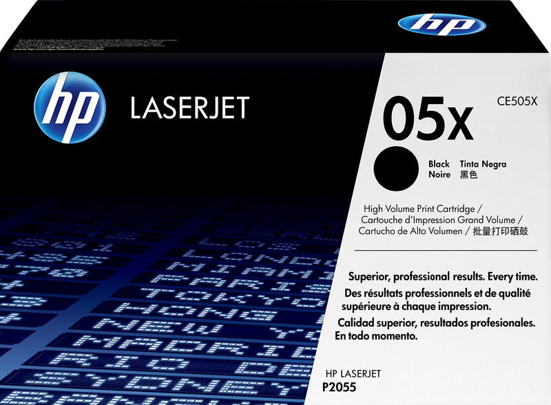 HP 05X Black High Yield Toner Cartridge, Prints Up to 6,500 pages (CE505X)