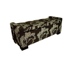 Ore International® Fabric/Metal/Wood Floral Storage Bench, Black