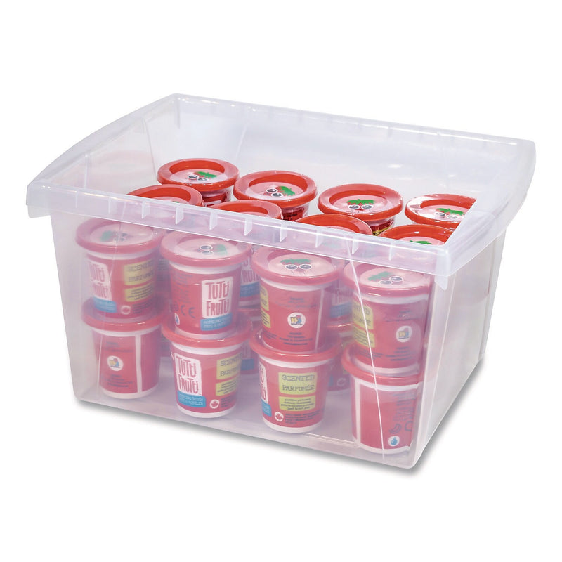 Storex Small Stackable Plastic Storage Bin, 7.87" x 11.25" x 13.53", 16 Qt., Translucent, 6/Pack (61430U06C)