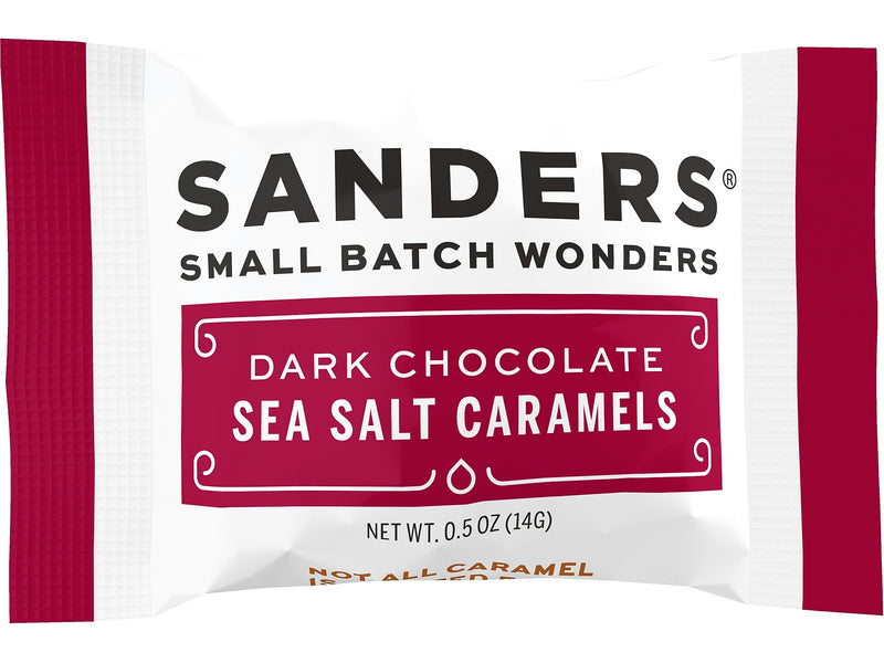 Sanders Small Batch Wonders Snack-Size Sea Salt Dark Chocolate Caramels, 24 oz., 48 Pieces/Box (27162)