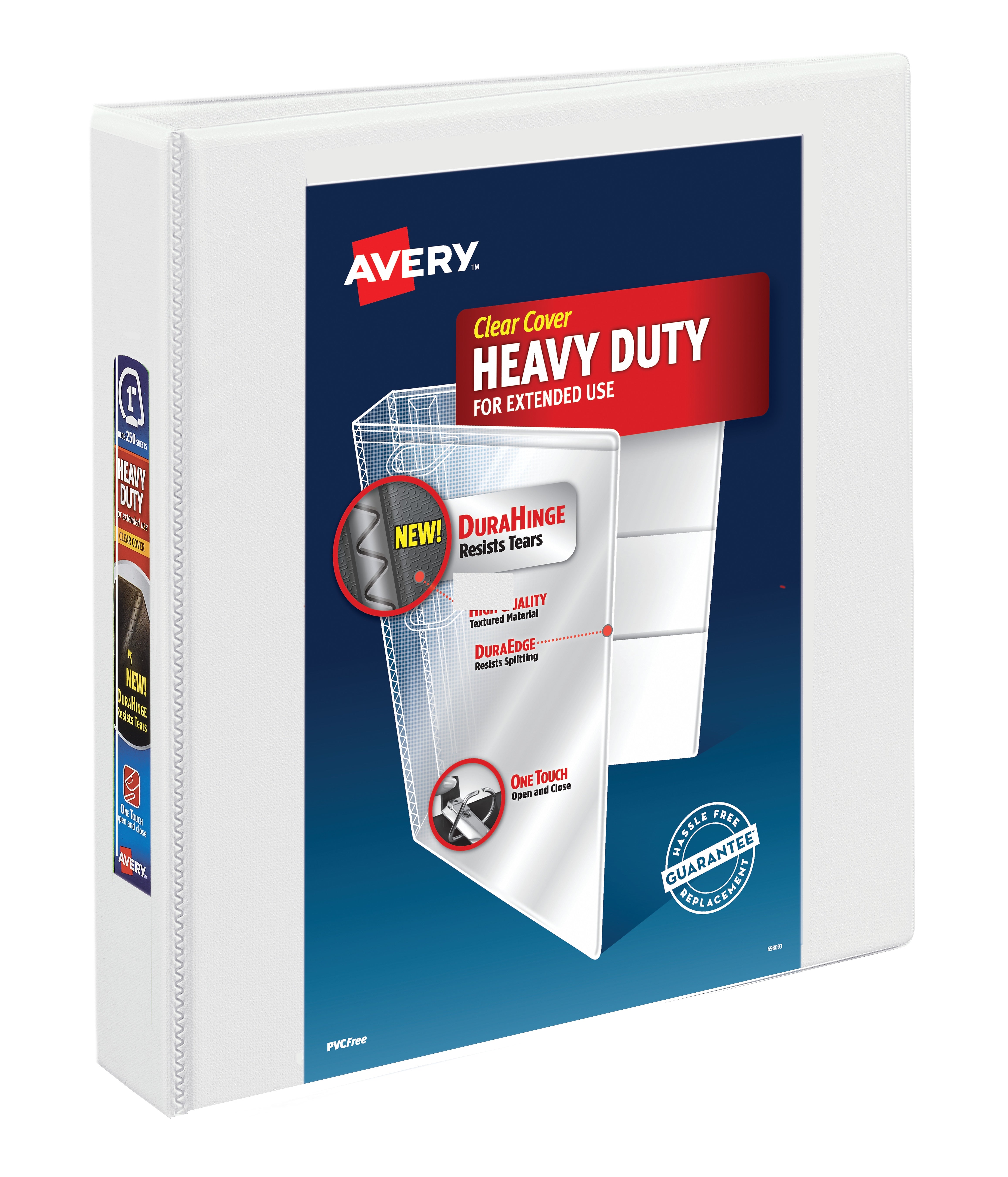 Avery Heavy Duty 1 1/2" 3-Ring View Binders, One Touch EZD Ring, White (79-195/79-795)