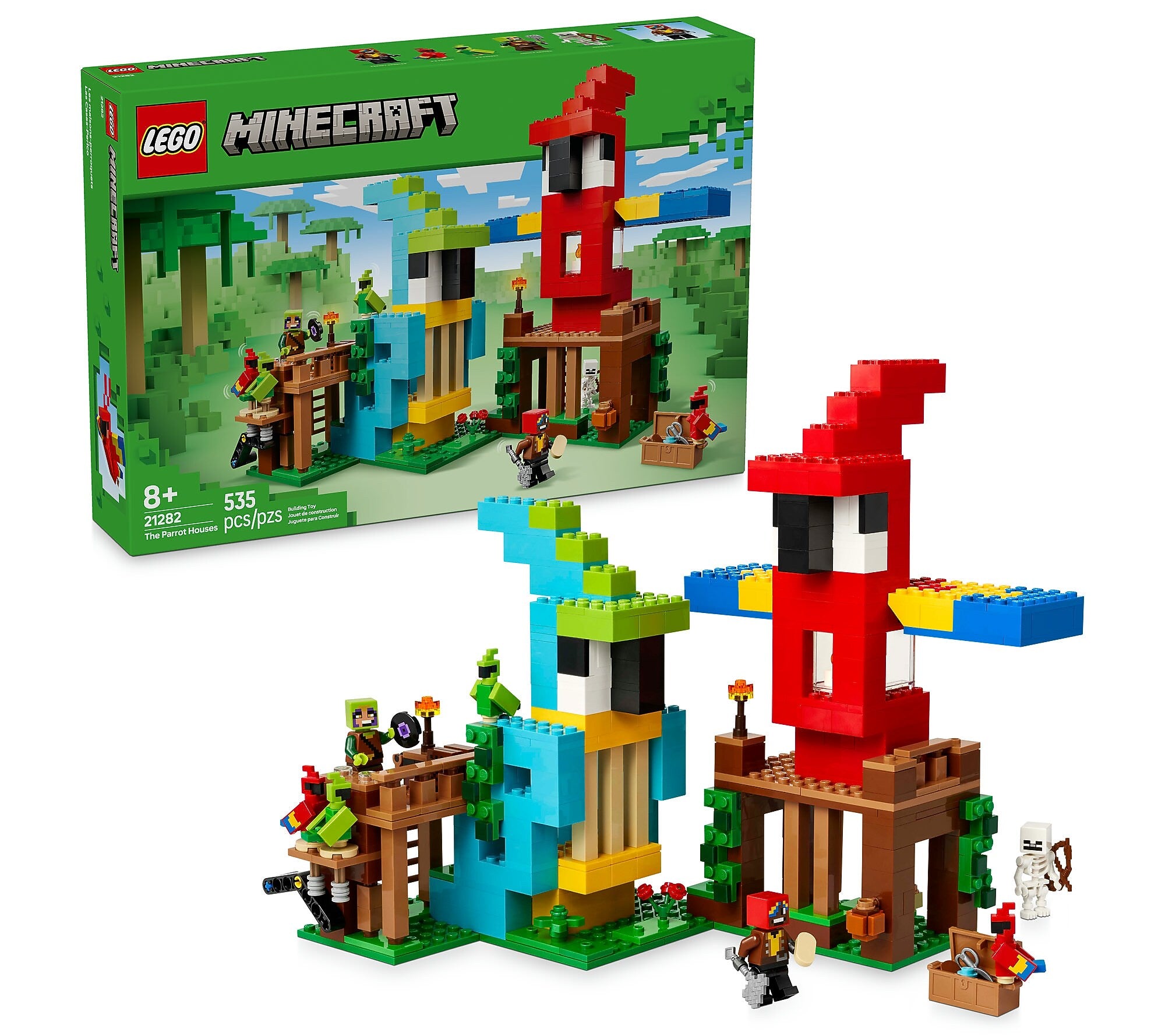 LEGO Minecraft The Parrot Houses, 535 Pieces (21282)