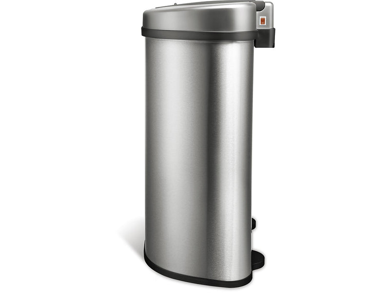 Nine Stars Stainless Steel Dual-Compartment Motion Sensor Trash Can, 18.5-Gallon, Silver (DZT-70-R3)