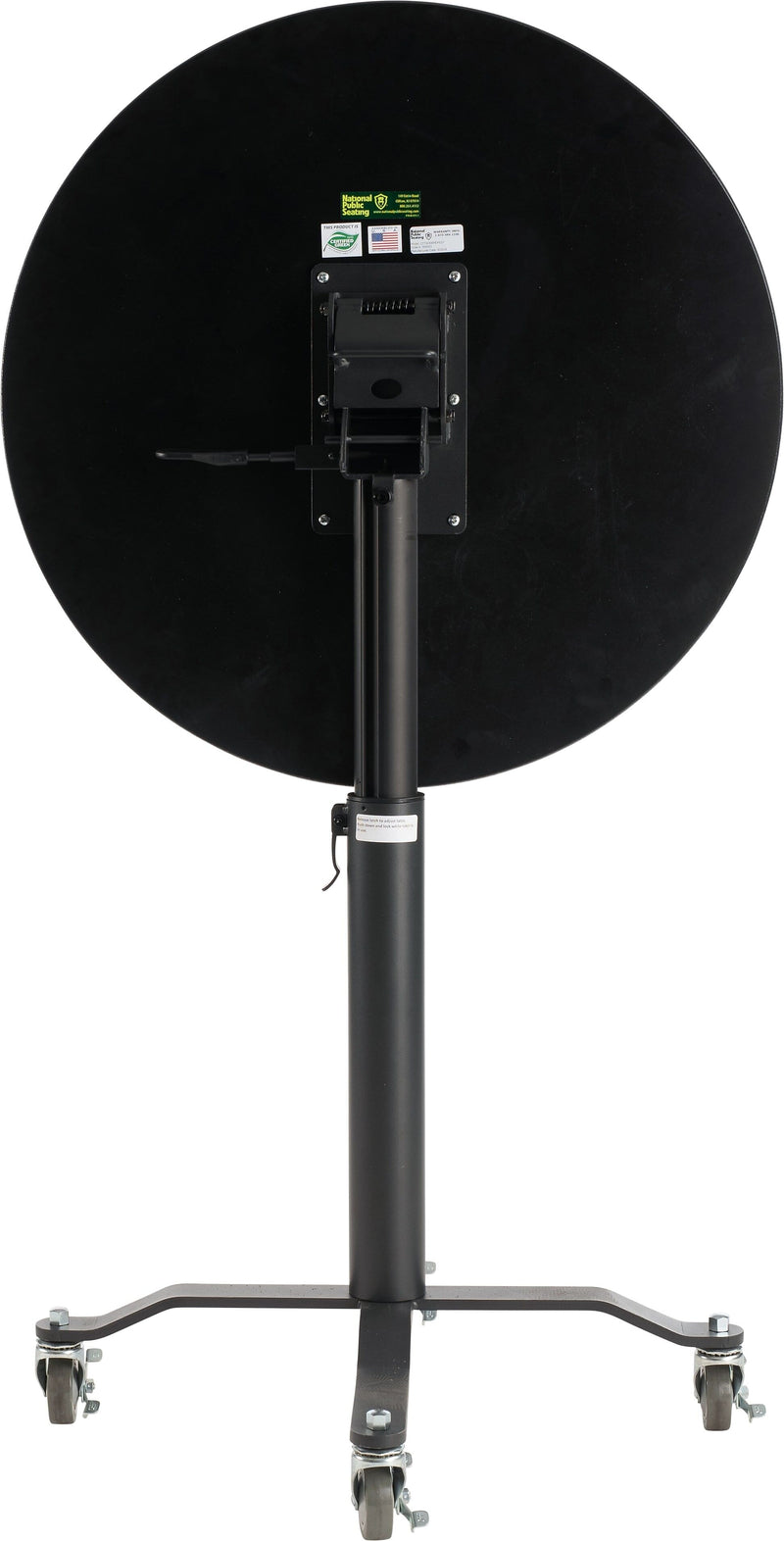 NPS PCT Series Premium Plus 36" Round Café Table, Adjustable Height, Black/Grey Nebula (PCT136PBTMGY)