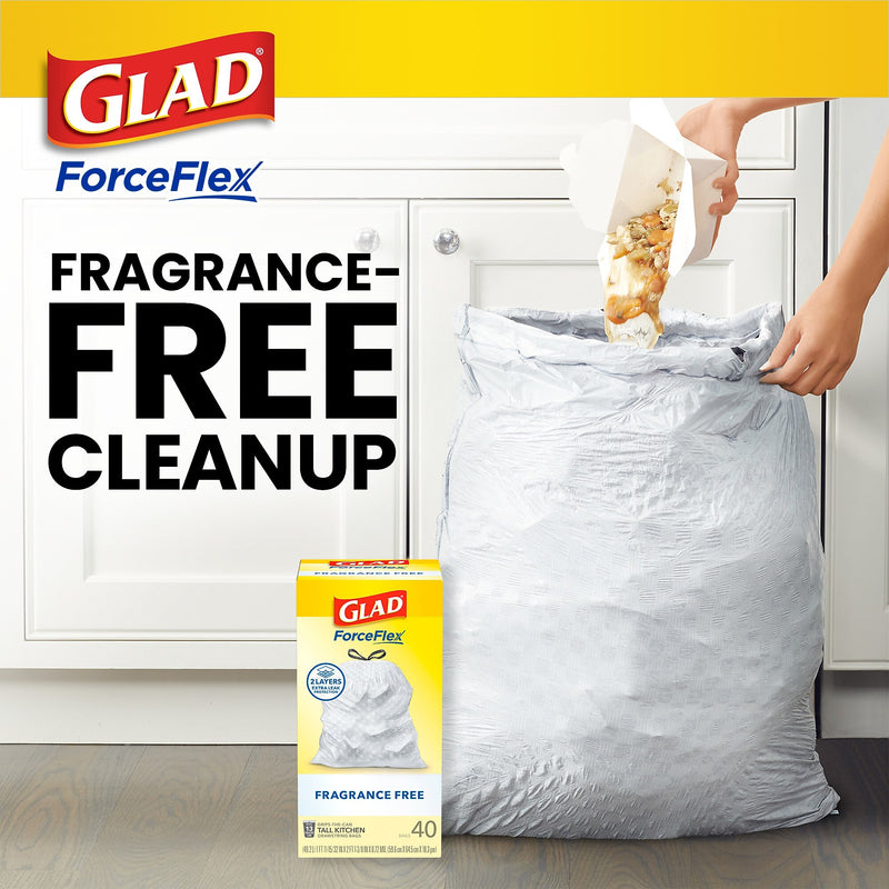 Glad ForceFlex 13 Gallon Drawstring Kitchen Trash Bag, Unscented, Gray, 330 Total Bags (22541CT)