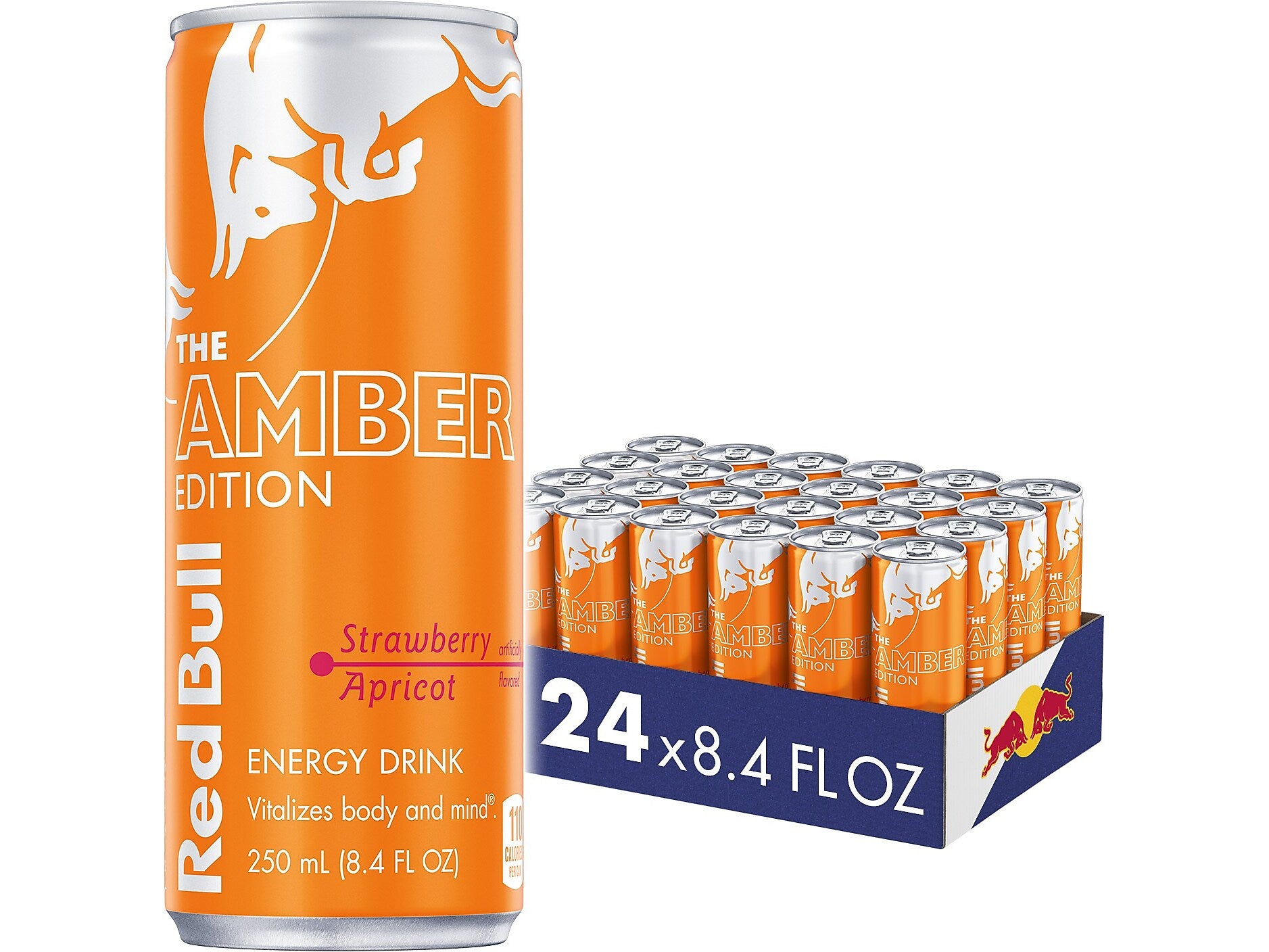 Red Bull Amber Edition Strawberry Apricot Energy Drink, 8.4 oz., 24 Cans/Carton (RB240074)