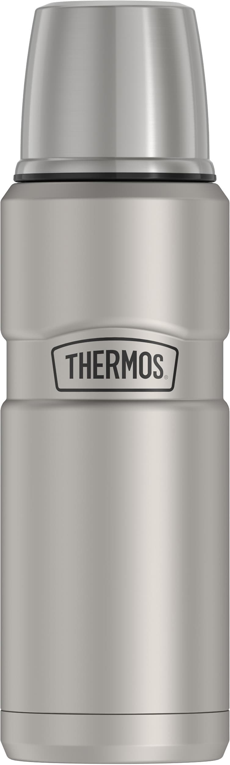 Thermos King Stainless Steel Vacuum Insulated Beverage Bottle, 16 oz., Matte Stainless (EASK2000MSTRI4)