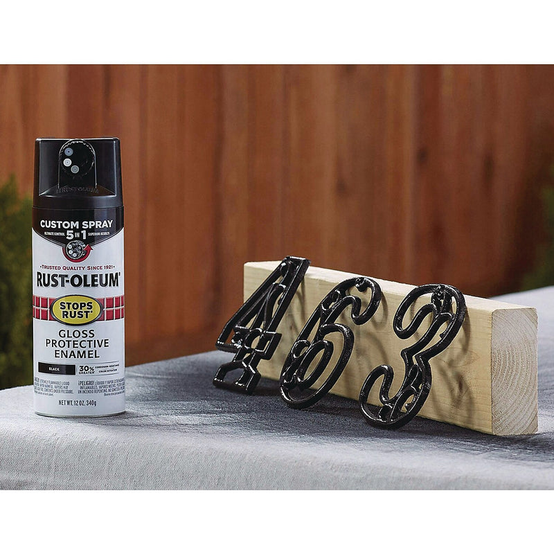 Rust-Oleum Stops Rust Protective Enamel Spray Paint, Gloss Black, 12 oz. (376884)