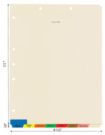 Tabbies Bottom Tab Patient Chart Index Divider Set, 8-Tab, Ivory, 40/Box (54500)