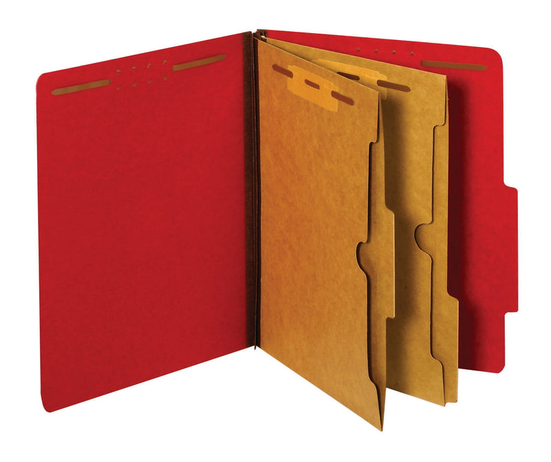 Pendaflex Classification Folder, 2-Dividers, 2 1/2" Expansion, Letter Size, Bright Red, 10/Box (24082P)
