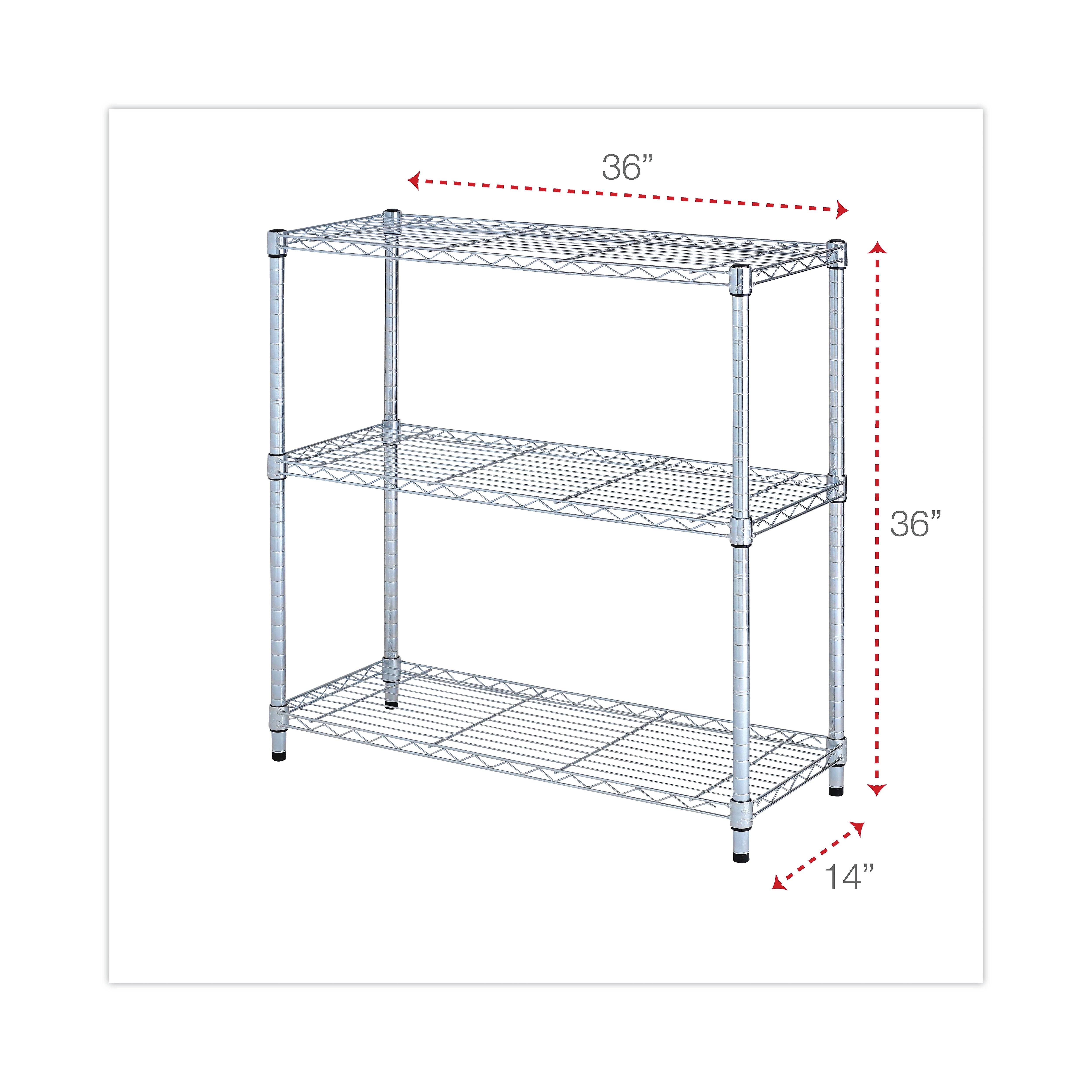 Alera® 3-Shelf Metal Shelving Unit, 36" Width, Silver (ALESW833614SR)