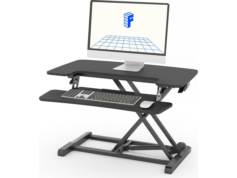 FlexiSpot M7 Series 32"W Manual Rectangular Adjustable Standing Desk Converter, Black (M7-E-32B)