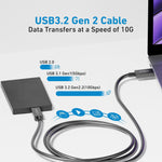 CODi 3' USB-C Power Cable, Male to Male, Black (A01150)
