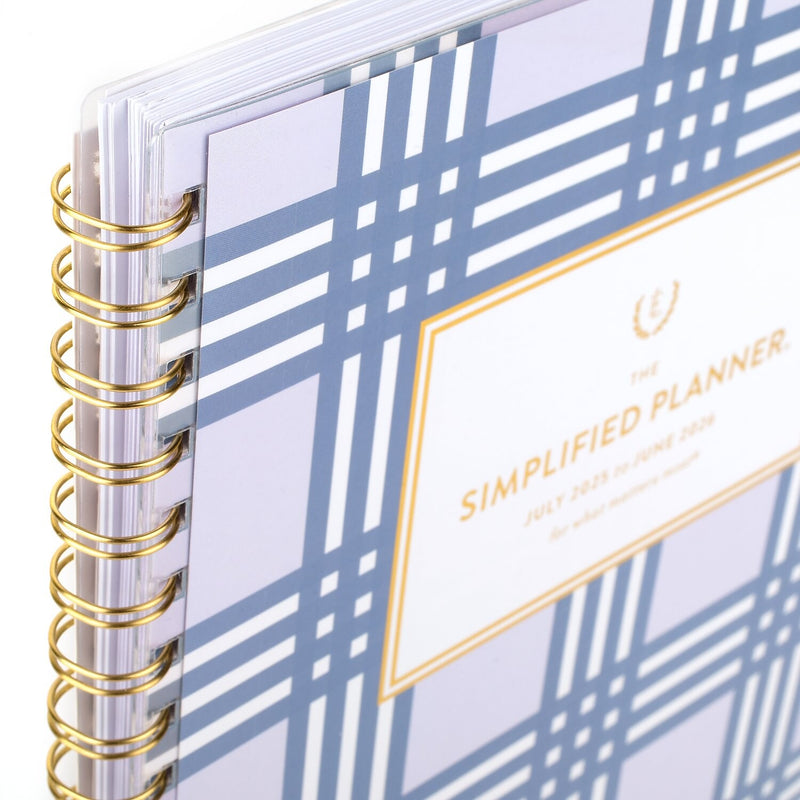 2025-2026 AT-A-GLANCE Simplified by Emily 8.5" x 11" Academic Weekly & Monthly Planner, Poly Cover, Lilac Plaid (EL39-901A-26)