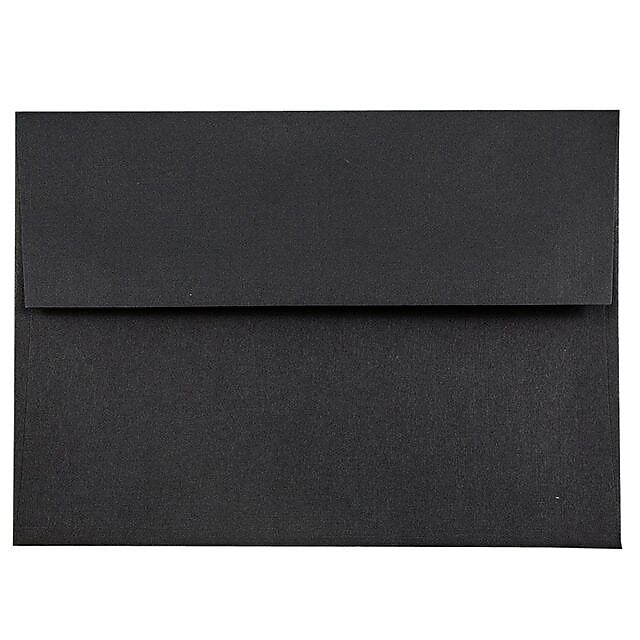 JAM Paper A6 Invitation Envelope 4 3/4" x 6 1/2", Black Linen, 100/Pack (68999d)